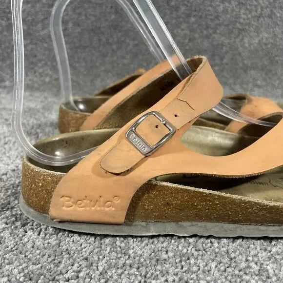 Betula Birkenstock Women's Sandals Fussbett Jasmine Coral Leather Sz 5 US Narrow - Picture 7 of 11